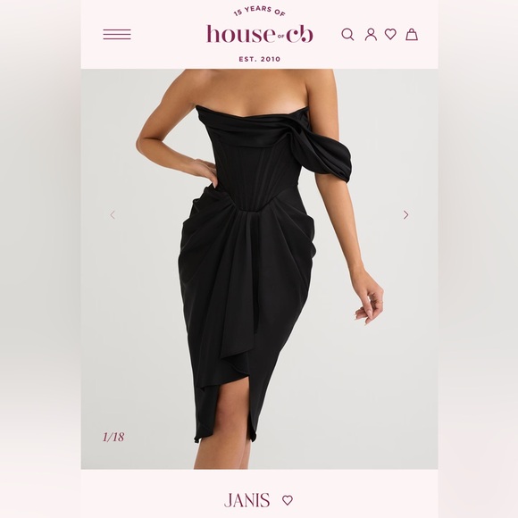 House of CB Black Off-Shoulder Dress - Picture 1 of 1